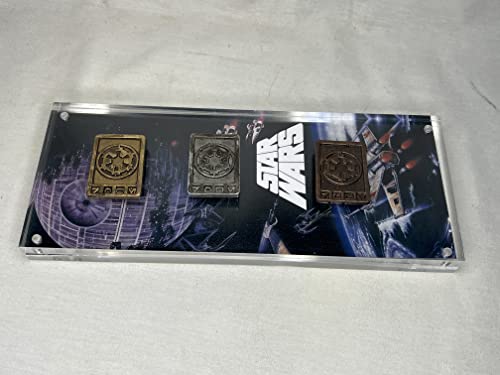 Star Wars Galactic Credit 3 Chip Piece Set, Real Prop Replica, Solid Metal, Large Acrylic Plaque, Signed, Numbered, Limited Edition