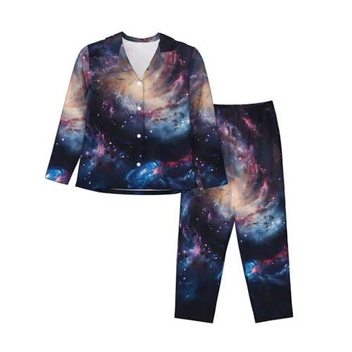Pyjama femme manches longues galaxie idéal cocooning week-end