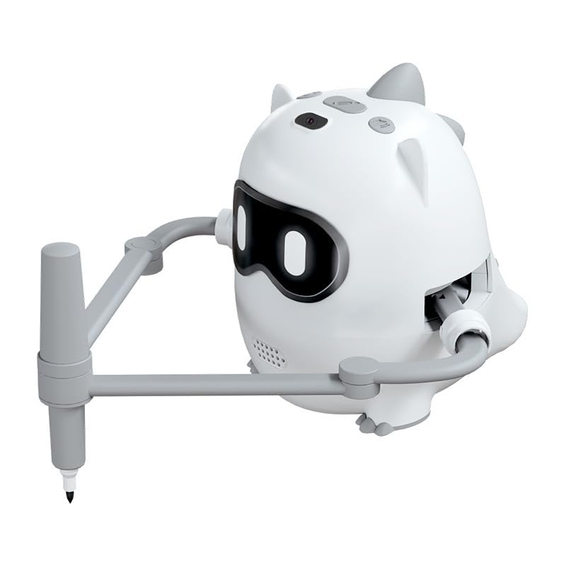 Charmofun Robot de Dibujo para niños, 200 Tarjetas didácticas, Robot de Dibujo Infantil con reconocimiento por cámara, máquina de dibuja interactiva y educativa, Juguete Montessori para niños y niñas