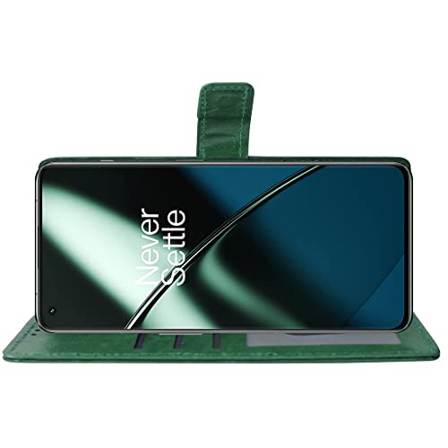 Image of Flip Cover Back Case for OnePlus 11 5G / 11R 5G | Premium Leather Finish | Inbuilt Pockets & Stand | Flip Cover Back Case for OnePlus 11 5G / 11R 5G (Green)