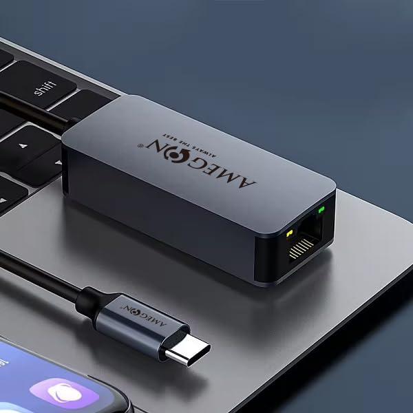 Image of Amua32 USB C-LAN 2.5G Port, Speed: 10M /100M / 1000M / 2500Mbps, for Projector, Monitor, TV, USB C Phone, Laptop, Black