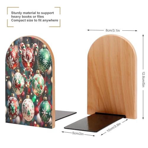 Sujetalibros de madera universal resistente con base metálica estable 3