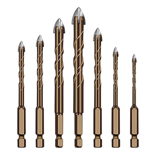 Brocas para azulejo y metal 7 piezas 3-12 mm hexagonal miniatura 7