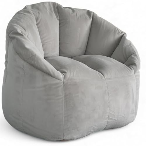 Aiire Puff Salon Moderno de Lujo - Sofa Puf de Diseño - Modelos de Puffs con Relleno Incluido para Adultos o Decoracion Habitacion Juvenil - Bean Bag Chair Infantil XXL Gris,151 PLO M GRC