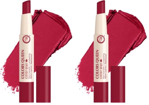 Image of Colors Queen Color Stay Matte Lipstick | Highly Pigmented with Smooth One Swipe Application | Ultra Matte Finish | Smudge Proof & Waterproof | Long Lasting Lipstick for Women (04 - Cranberry, 2.1g)