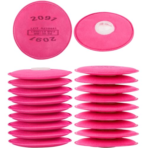 20Pcs/10Pairs 2091 Respirator Filters, High-Efficiency Dustproof Filter Cotton, 2091 Particulate Filter/Cartridges for 6200, 6502, 6800, 7502 etc Respirator, for Asbestos, Welding, Painting, Sanding