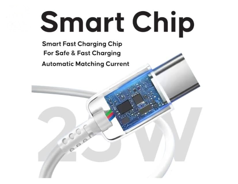 Image of USB-C to USB-C Cable 120W 6A, 1 Meter | Charging & High-Speed Data Sync Cord | Ultra Soft Durable Type-C Charging Cable for Android Phones, Tablets, Power Banks Devices | White