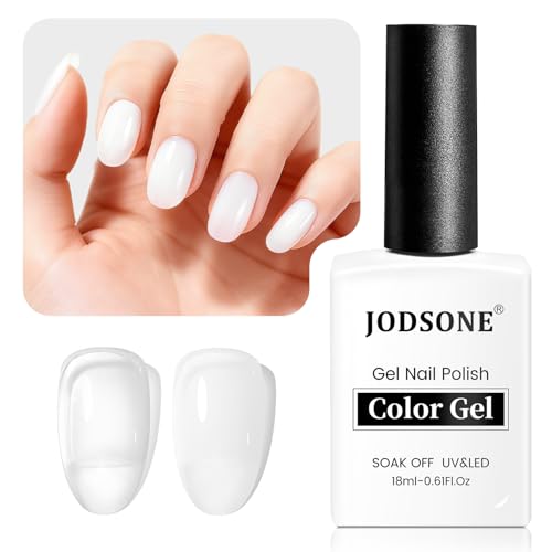 JODSONE 18 ml Gel Blanco Esmalte de Uñas Elegante Blanco Gran Capacidad Cristal Brillo Arte de Uñas DIY Hogar Salón de Uñas