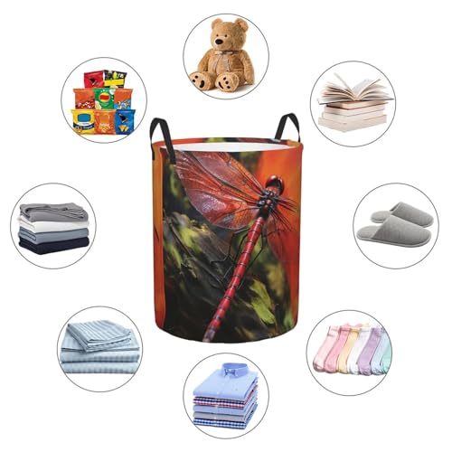 Panier à linge libellule rouge M pliable et imperméable pour rangement - 7