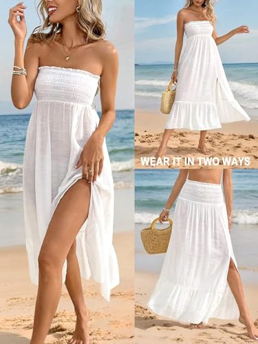 Image of ZAFUL Swimsuit Coverup for Women Slit to Thigh Beach Cover Ups Swim Bathing Suit Flowy Maxi Skirt