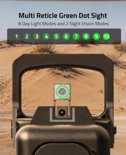 CVLIFE BearMight Enclosed Solar Multi Reticle Green Dot Sight for RMSC - image 4