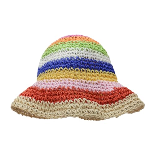 Sombrero de playa tipo bucket multicolor para mujer
