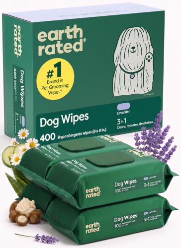 Earth Rated Dog Wipes for Paws & Butt...