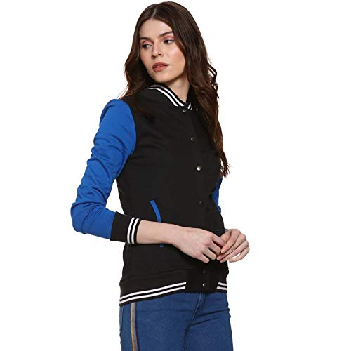 Image of PINACOLADA Women's Colorblock Sweatshirt with Ribbed Hem for Casual Wear | Low-High Neck | Long Sleeve | Button Closure | Cotton Sweatshirt Crafted with Comfort Fit for Everyday Wear