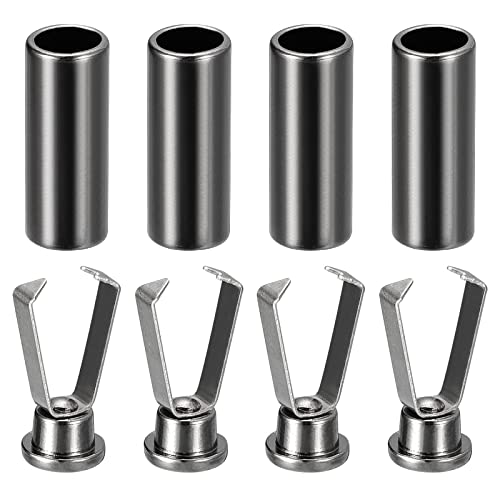 uxcell Shoelace Tips, 4pcs - Alloy Shoe Lace Ends Tips, Cylindrical Tip Replacement for Shoestring (Metallic Black)