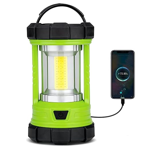 Rechargeable Camping Lantern, 3000LM 5 Light Modes Camping Light 4400 Capacity Phone Charger LED Impact-Resistant Flashlight Lantern Portable Waterproof Hurricane Lanterns for Emergency(Pale Green)