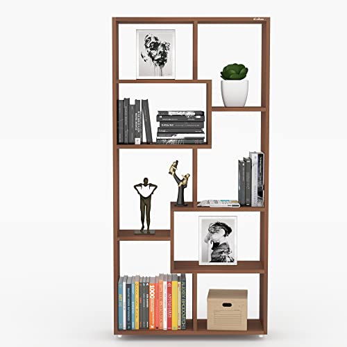 Image of Anikaa Petra Engineered Wood Bookshelf Storage /Book Cabinet /Book Rack, 6 Shelves (Walnut)