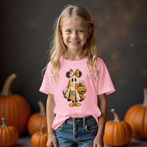 Girls Boys Halloween Outfits Cute Mouse Pumpkin Shirts Trick or Treat Spooky Season Tshirt Tops Kids Fall Clothes3
