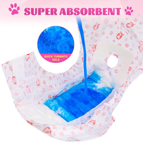 Image of XPCARE 40 Count Disposable Female Dog Diapers, Super Absorbent, Leak Proof, Dog Diapers,Dog Period Diaper Female, for Incontinence, Estrus Female Dogs (X-Small)