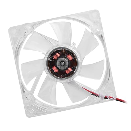 Naroote 80mm LED Bleu coloré ABS 12V 4Pin Silencieux PC Boîtier Ventilateur de Refroidissement pour Ordinateur Muet Ventilateur de Refroidissement 2500...