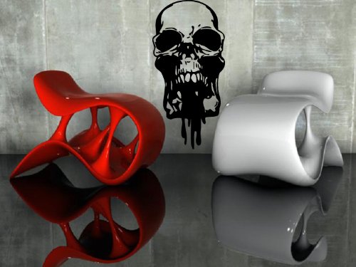 Cool Scary Human Vampire Skull Front View Design Wall Mural Vinyl Decal Sticker M226 #TOP20