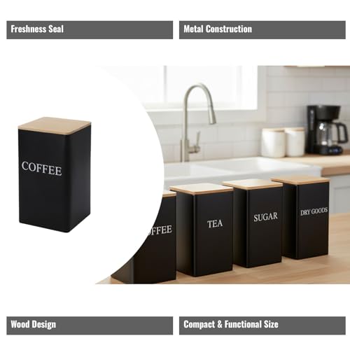 Contenedor de Té metálico con tapa de madera sellada miniatura 2