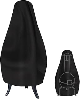 Outdoor Patio Chiminea Cover Skyour Waterproof Durable Wood Burning Chimineas Covers Dustproof Chimney Fire Pit Heater Protector Cover (Black)
