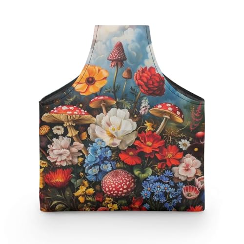 Image of Mushroom knitting Bag Organzier Yarn Bags for Crocheting Hook Organzier Lightweight Knitting Tote Bag Holding Yarn Knitting Needles,Large