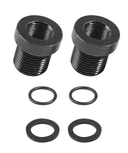 SCUARI 2 Pack Oil Filter Adapter,Car Accessories 1/2x28 to 3/4 x16 Thread Adapter with Rubber Crush Washer,Black Metal Thread Protector Replacement Kit,Applicable to Most Vehicle Models