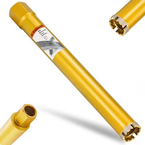 1 3/4 Inch Wet Core Drill Bit, 14" Depth, 1-1/4"-7 Thread Diamond Core Bits for Concrete with Rebar, Masonry, Brick Block,Cement, Stucco, Stone (44mm)