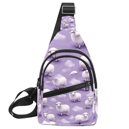 Sac banane mouton violet ajustable fini le désordre en randonnée