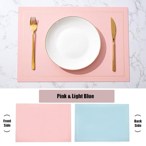 Sets de table lignes dorées haut de gamme bicolores bleu rose 1.8mm