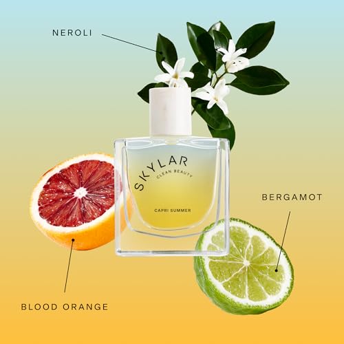 Skylar Capri Summer Eau de Parfum - Hypoallergenic & Clean Perfume for Women & Men, Vegan & Safe for Sensitive Skin - Fruity Citrus Perfume, Bergamot, Neroli & Blood Orange - 50mL /1.7 Fl oz