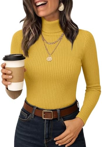 Women's Turtleneck Sweater 2025 Long Sleeve Shirts Fall Trendy To...