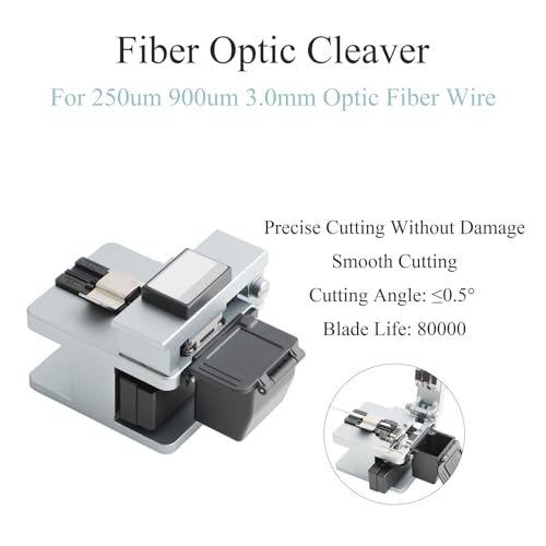 Glasfaser Werkzeug Set mit LWL Cleaver, Optischer Leistungsmesser, 50MW 50KM LWL Tester, 10x SC/UPC SC/APC Glasfaser Adapter, Glasfaser-abisolierzange und Faser Stripper