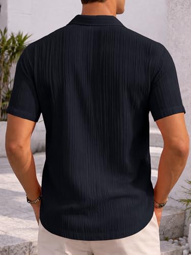 Image of Noble Monk Men's Polyester Regular Fit Solid Casual Shirt |Half Sleeve | |Stylish Shirt