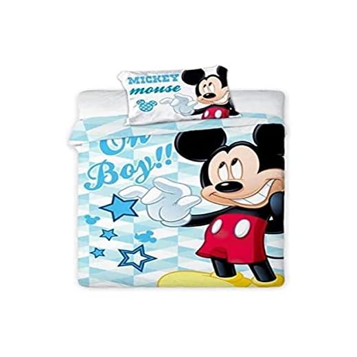 Mickey Mouse Bebé Ropa de Cama Oh Boy Algodón | 100 x 135 cm | Niño