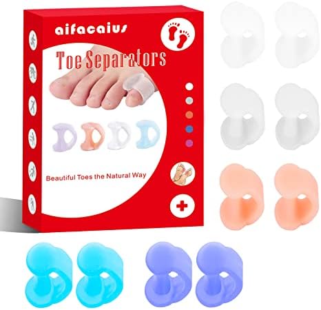 12 Pack Gel Toe Separator, Pinky Toe Spacers, Little Toe Cushions for Preventing Rubbing & Relieve Pressure Little Toe Spacers for Overlapping Toe (5 Colours)