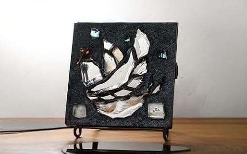 独自技法ステンドグラスパネル ロクレール「ハト」(サイズ 138mm×138mm) [Jiku Art Creation]