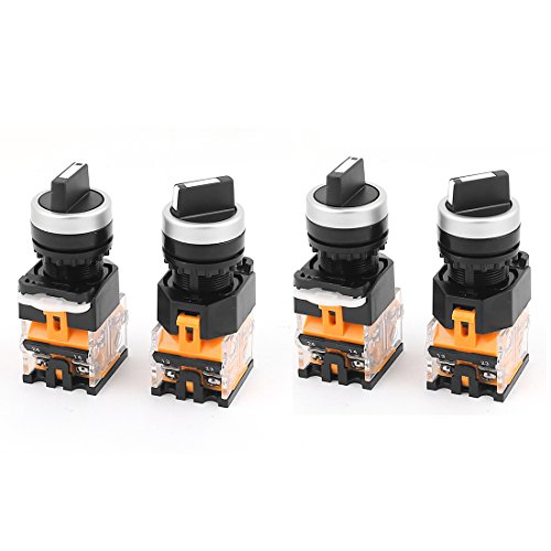 Aexit 4PCS AC Wall Switches 660V 10A NO/NC/NO 4-Pin DPST 3 Position Rotary Light Switches Selector Switch