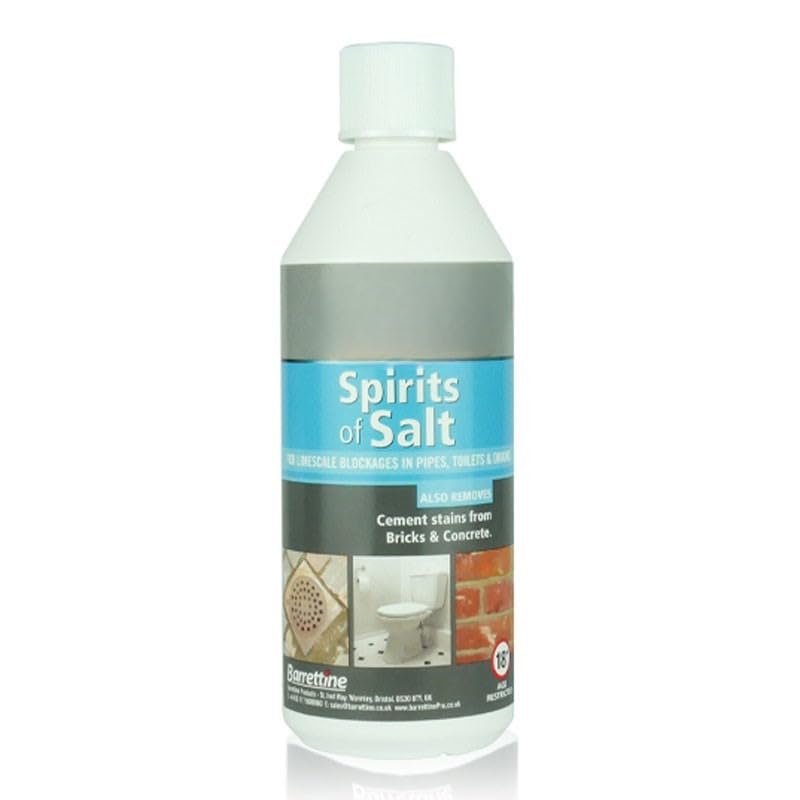 500ml Traditional Spirit of Salt Multi-Purpose Cleaner & Drain Unblocker Powerful Toilet & Drain Cleaner Removes Blockages & Stubborn Limescale Build-Up (1)