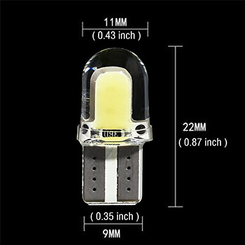 10 szt. LED T10 W5W COB SMD CANBUS krzemionkowa jasna biała żarówka licencyjna