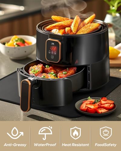 FIREWESS Tapete resistente al calor para freidora de aire, 2 Piezas almohadillas calientes para encimera de cocina, protector de encimera, Alfombrilla resistente 38 x 46 cm - imagen 4