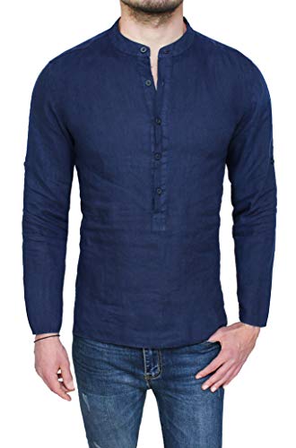 Chemise en lin homme slim fit Evoga - Coupe casual élégante ajustée