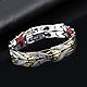 JITNGA Edelstahl Schmuck Stahl Titan Magnetarmband Damen Magnetarmband Magnetisches Armreif Für Männer Frauen (Silber+Gold)