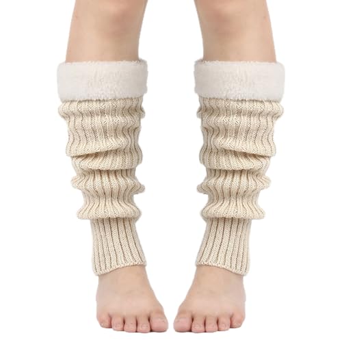 Image of Winter Leg Warmers for Women and Girls Warm Knitted Socks Knitted Wool Crochet Long Boot Socks New Year's Day Socks Christmas Socks