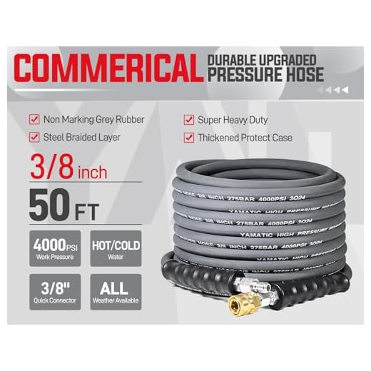 YAMATIC 50 FT Swivel Pressure Washer Hose