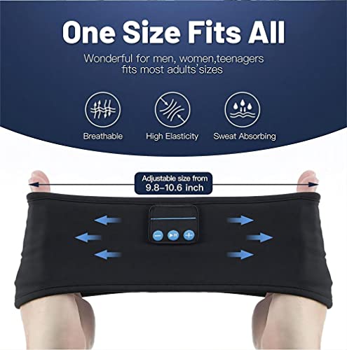 Sports Wireless Headband Sleeping Headphones True Wireless Earbuds With Microphone Over Ear Earphones For Workout Sleep Running Camping Computer Phones Pc Black #TOP4