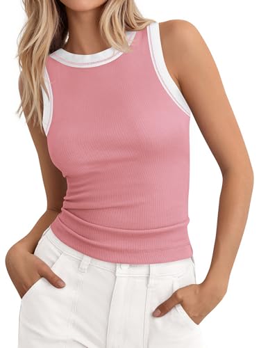 Image of BTFBM High Neck Tank Top for Women Sleeveless Ribbed Y2k Clothes Basic Shirts Going Out Outfits Spring Summer Tops 2026