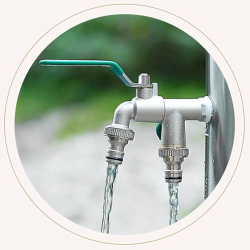 Grifo de agua de acero inoxidable para exteriores con soporte de manguera, grifo de jardín independiente para uso en patio y patio